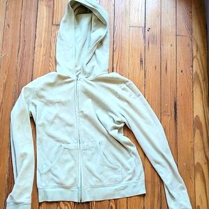 Light lime green velour hooded sweatshirt